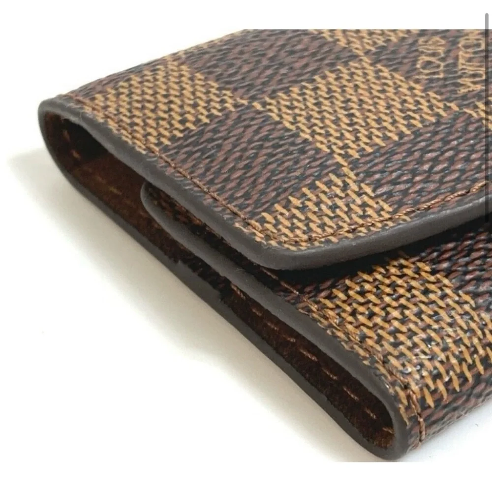 Authentic Louis Vuitton NEW cufflinks case damier ebene leather with box